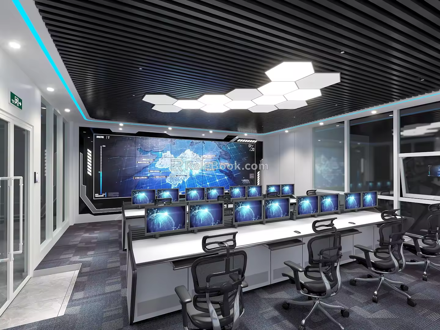 Modern Science and Technology Monitoring Room Science and Technology Sense Monitoring Room Modern Science and Technology Command Center Command Hall Modern Science and Technology Monitoring Center 3d model