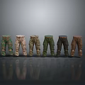 Stylish Pants With Various Colors And Camo Patterns For Different Outfits 3d model