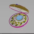 Fashion Accessories Open Jewelry Box With Blue Gemstone And Pink Gold Accents