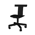 Modern Black Single Chair With Adjustable Height And Rolling Wheels 3d model