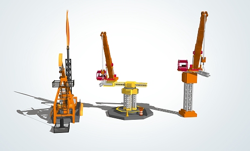 modern tower crane drilling machine 3d model