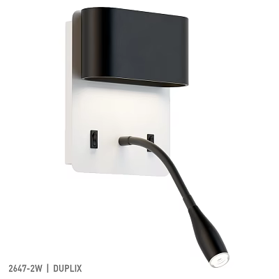Black Wall Lamp With Modern Minimalist Design And Wall Mounted Power Plug 3d model