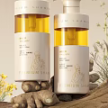 Premium Ginger Shampoo Bottle Design Featuring Natural Ingredients And Fresh Ginger Roots 3d model