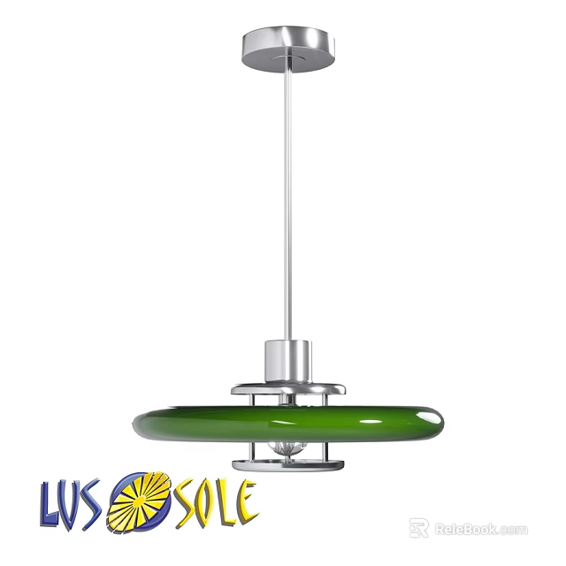 Modern Green Chandelier With Sleek Metal Frame Hanging Light Fixture Design 3d model 