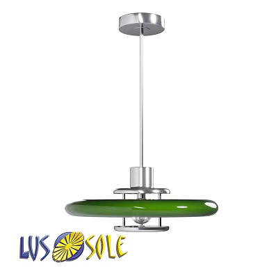 Modern Green Chandelier With Sleek Metal Frame Hanging Light Fixture Design 3d model