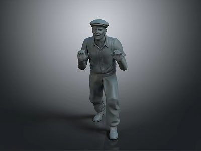 3D Male Character Model With Cap Standing Pose And Hand Gestures 3d model