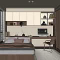 Tatami Bedroom Interior Design With Window Blinds Bookshelves Desk And Computer