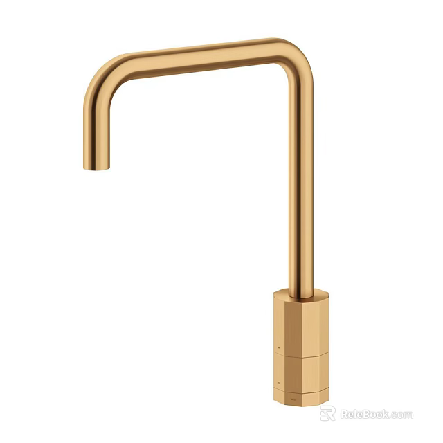 Modern Brushed Gold Bathroom Faucet as Stylish Bathroom Accessory with Sleek Design 3d model 