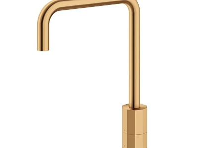 Modern Brushed Gold Bathroom Faucet as Stylish Bathroom Accessory with Sleek Design 3d model