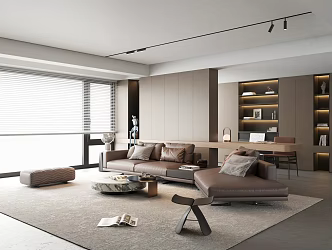Italian Light Luxury Living Room 3d model
