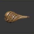 Gold Multi Layered Spiral Design Pendant With Metallic Shiny Finish Modern Fashion Accessory