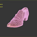 Stylish Red Leather Pointed Toe Shoes With Block Heel And White Lining