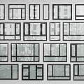 Various Modern Window Designs With Different Frame Styles And Glass Types 3d model