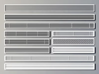 Various Air Conditioner Vents With Different Grille Designs And Modern Styles 3d model
