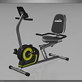 Black and Yellow Stationary Bike with Digital Display Adjustable Seat and Ergonomic Frame