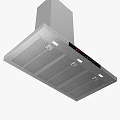 Stainless Steel Modern Range Hood With Sleek Design And Control Panel Lights 3d model