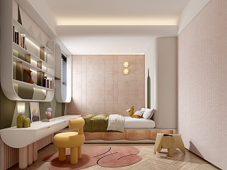 Modern Tatami Bedroom Children's Room 3d model