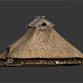 Traditional Thatched Hut Model With Straw Roof And Rustic Design Elements