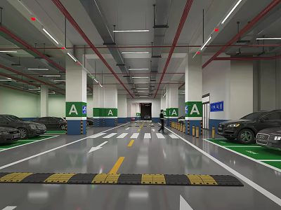 Underground Parking Modern Parking 3d model