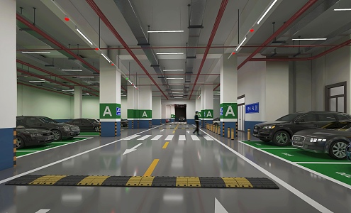 Underground Parking Modern Parking 3d model