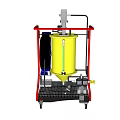 Mobile Industrial Equipment With Yellow Container Blue Components And Red Frame 3d model