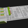 Garden Landscape Design With Parking Lot Green Belt And Pathway Layout