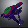 Futuristic Colorful Cosmic Aerospace Spaceship Design with 3D Model and Vibrant Structural Elements