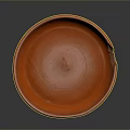 Orange Round Ceramic Bowl With Smooth Glaze For Daily Household Use
