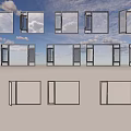 Various Window Design Types Featuring Different Opening Styles And Frame Structures 3d model