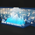 Ice Snow Themed Photo Check-in Spot With Moon Star Decorations And Ice Mountains