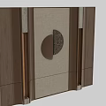 Elegant Textured Background Wall With Wooden Frame And Circular Ornamental Design