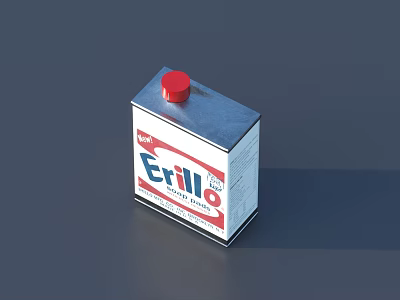 Etillo Plastic Container With Red Cap For Household Multi Purpose Use 3d model