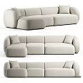 Modern Light Colored L Shaped Sofa Design With Soft Cushions And Smooth Lines 3d model