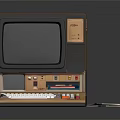 Vintage ALPSO Desktop Computer With Monitor Keyboard And Floppy Disks