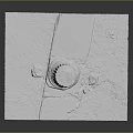 White Fluted Classical Column Model With Circular Ornaments On Square Base