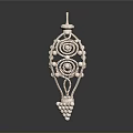 Elegant Decorative Pendant With Intricate Filigree Design And Pearl Accents