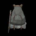 Gray Canvas Backpack With Leather Straps And Vintage Design For Outdoor Use