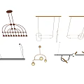 Various Modern Chandelier Designs With Unique Hanging Structures And Shapes 3d model
