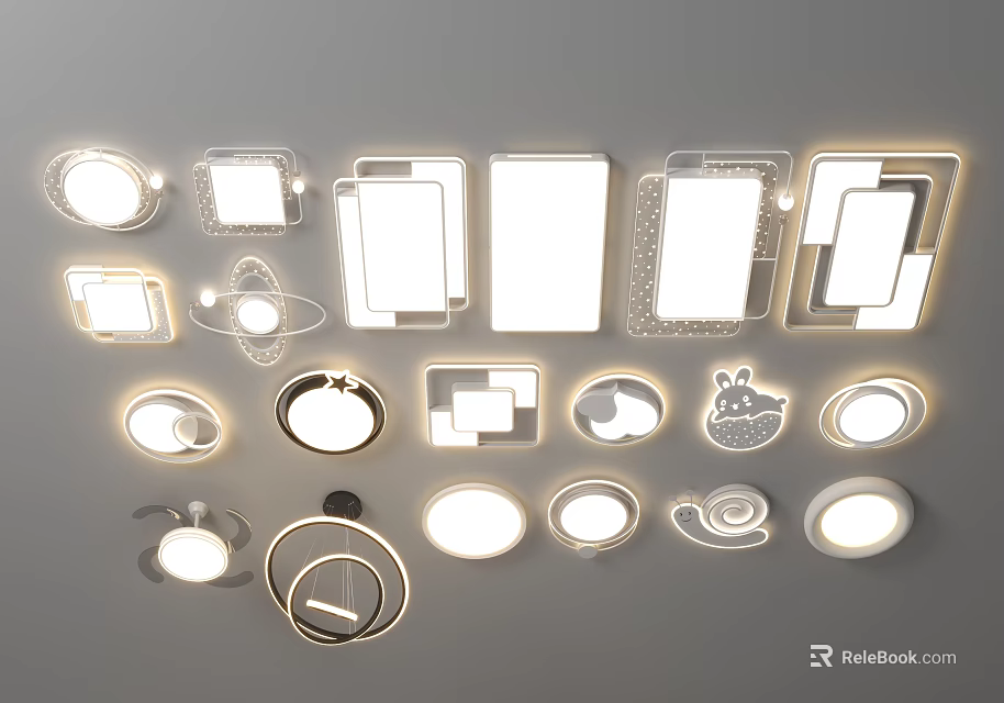 Modern Decorative Ceiling Lights With Various Designs And Styles For Home Interior Lighting 3d model 