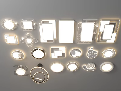 Modern Decorative Ceiling Lights With Various Designs And Styles For Home Interior Lighting 3d model