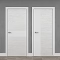 Modern White Wooden Interior Doors With Metal Handles And Panel Design