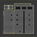Modern Commercial Building Exterior With Gray Facade Vertical Lines And Roof Vents