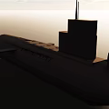 Modern Military Submarine Weapon With Command Tower And Naval Missile System