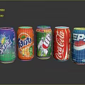 Assorted Canned Carbonated Drinks Including Sprite Fanta 7UP Coca Cola and Pepsi