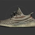 Modern Knitted Sneakers With Gray Laces Orange Accent And White Sole