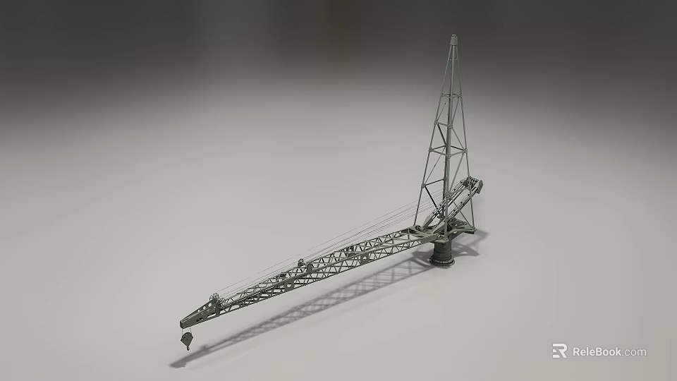 Industrial Tower Crane With Metal Frame And Boom For Construction Use 3d model 