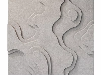 Gray Wall Decor With Wavy Curved 3D Relief Patterns For Modern Interior Design 3d model