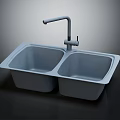 Modern Double Bowl Kitchen Sink With Tall Spout Faucet And Sleek Functional Design