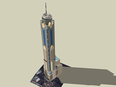 Modern Skyscraper Office Building with Glass Facade Sleek Design Spire Top and Podium Base 3d model