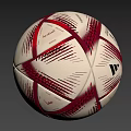 Adidas Soccer Ball With White And Red Geometric Surface Design Patterns 3d model